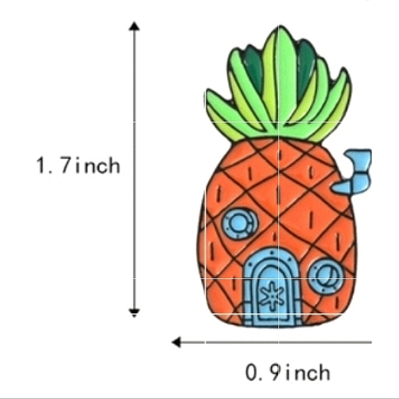 SpongeBob pineapple 🍍 hutch, enamel lapel push pin. - Picture 3 of 3